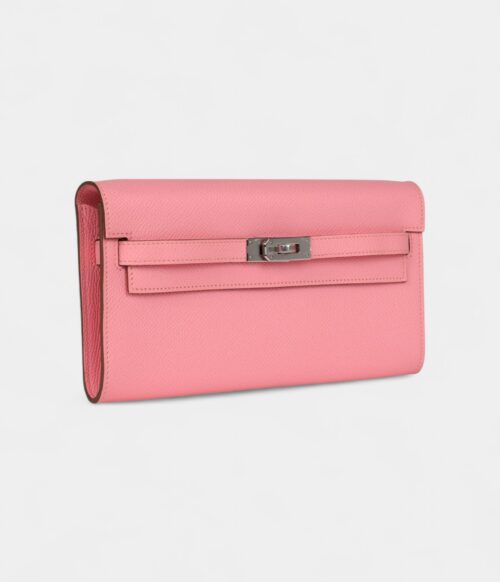 Hermès Kelly Wallet To Go Rose Confetti Epsom Palladium Hardware
