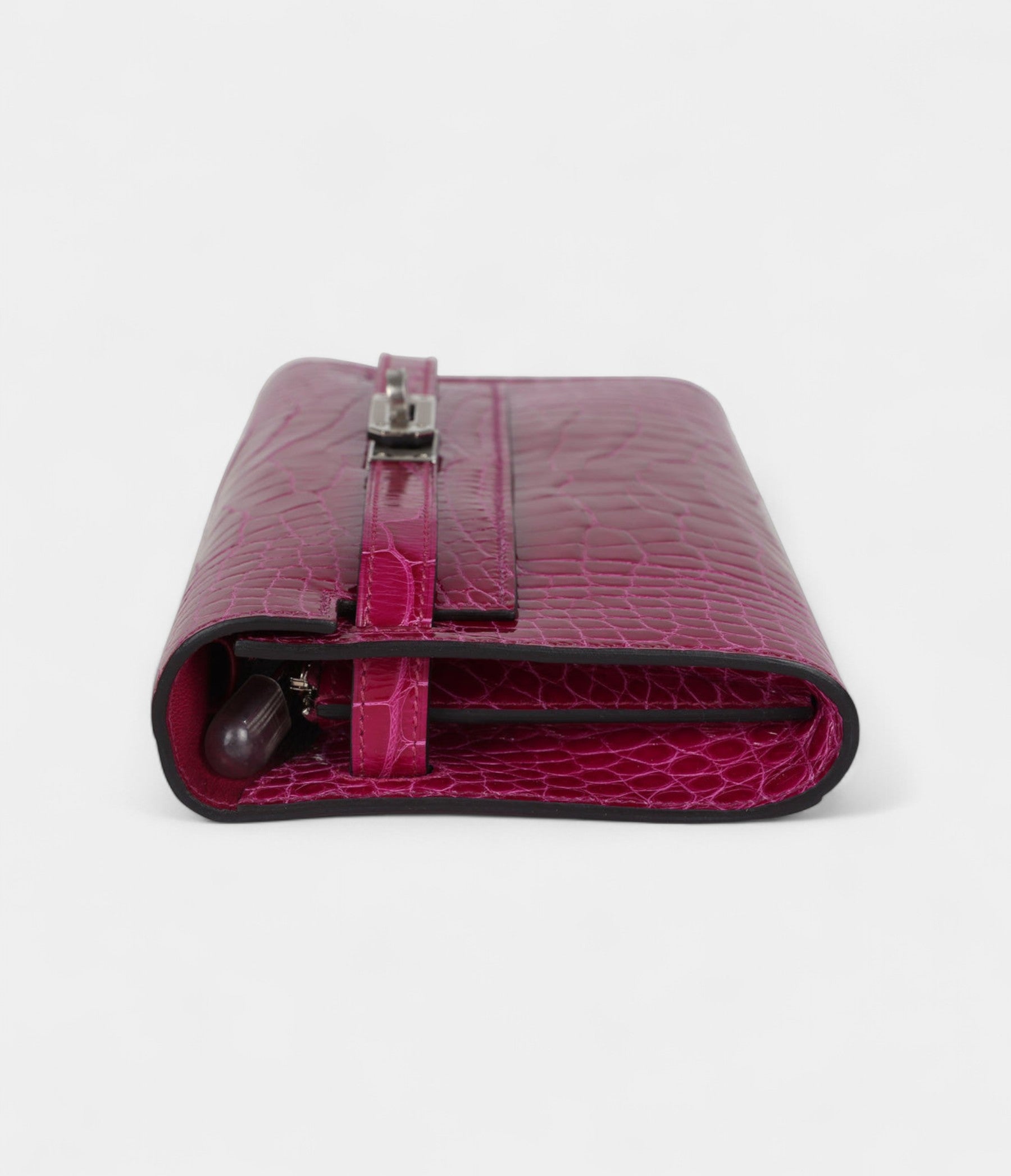 Hermès Kelly Wallet To Go Rose Pourpre Shiny Alligator Palladium Hardware