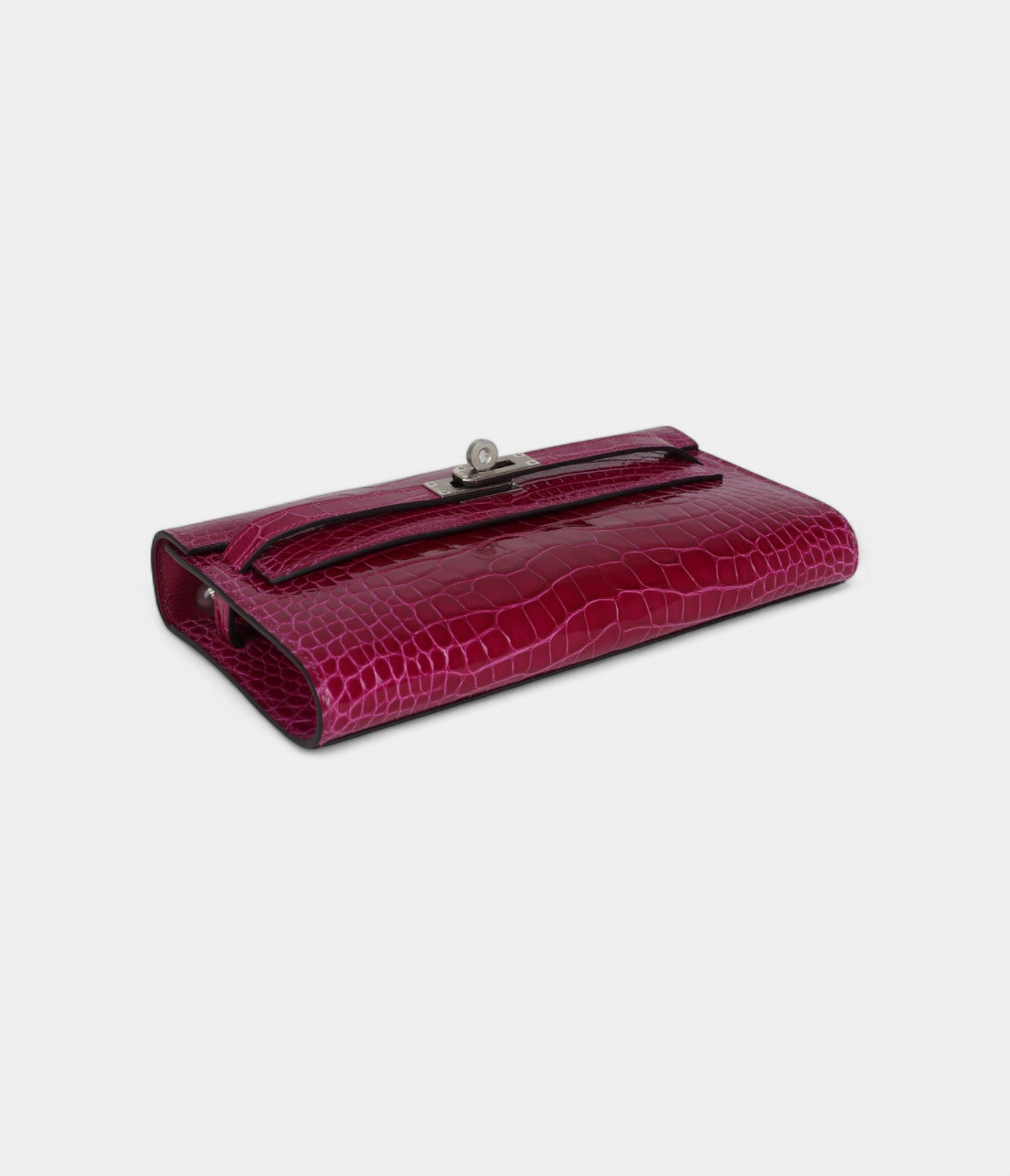 Hermès Kelly Wallet To Go Rose Pourpre Shiny Alligator Palladium Hardware