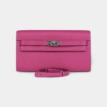 Hermès Kelly Wallet To Go Rose Purple Chevre Palladium Hardware