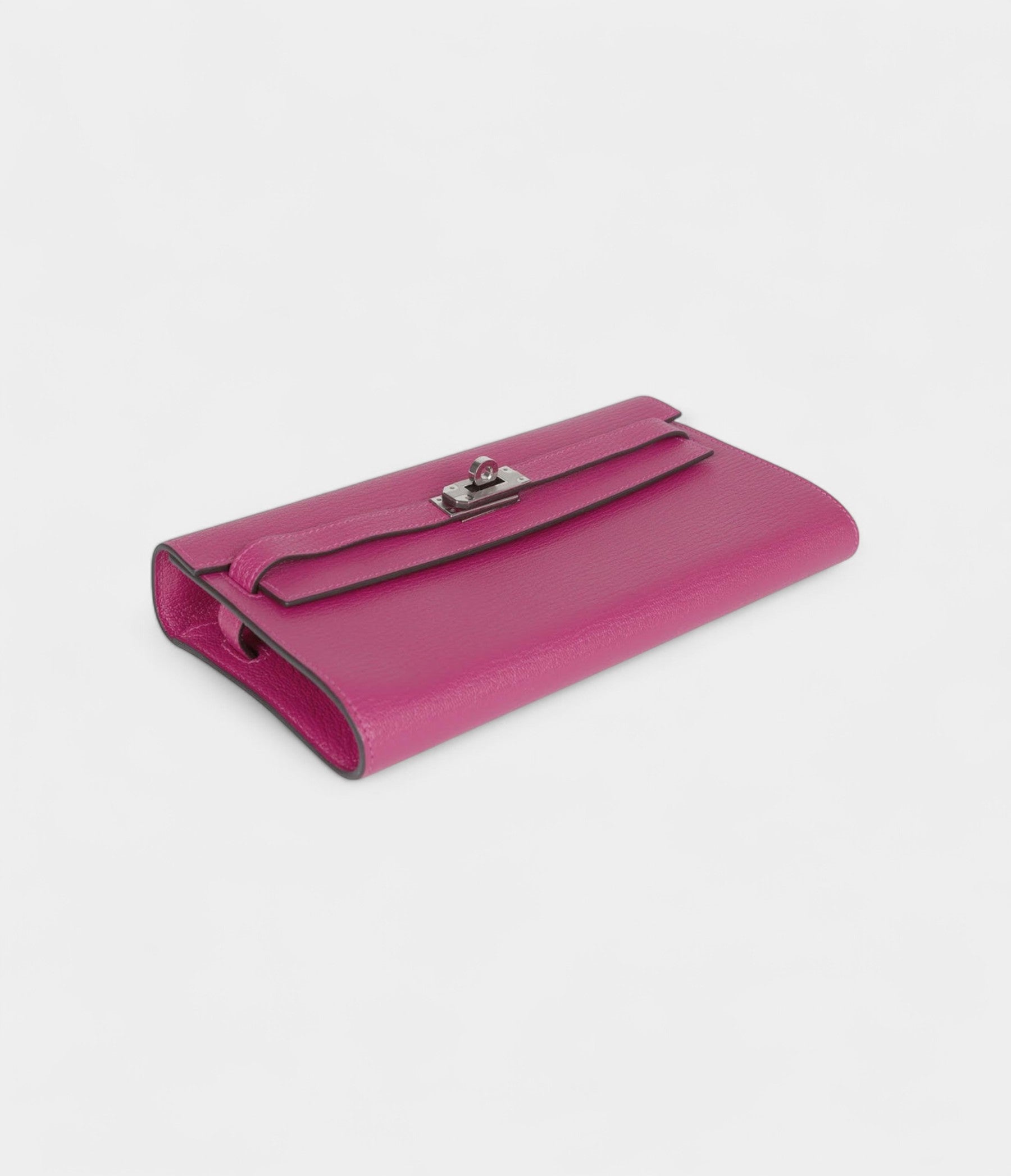 Hermès Kelly Wallet To Go Rose Purple Chevre Palladium Hardware