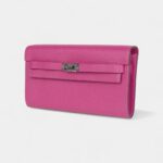 Hermès Kelly Wallet To Go Rose Purple Chevre Palladium Hardware