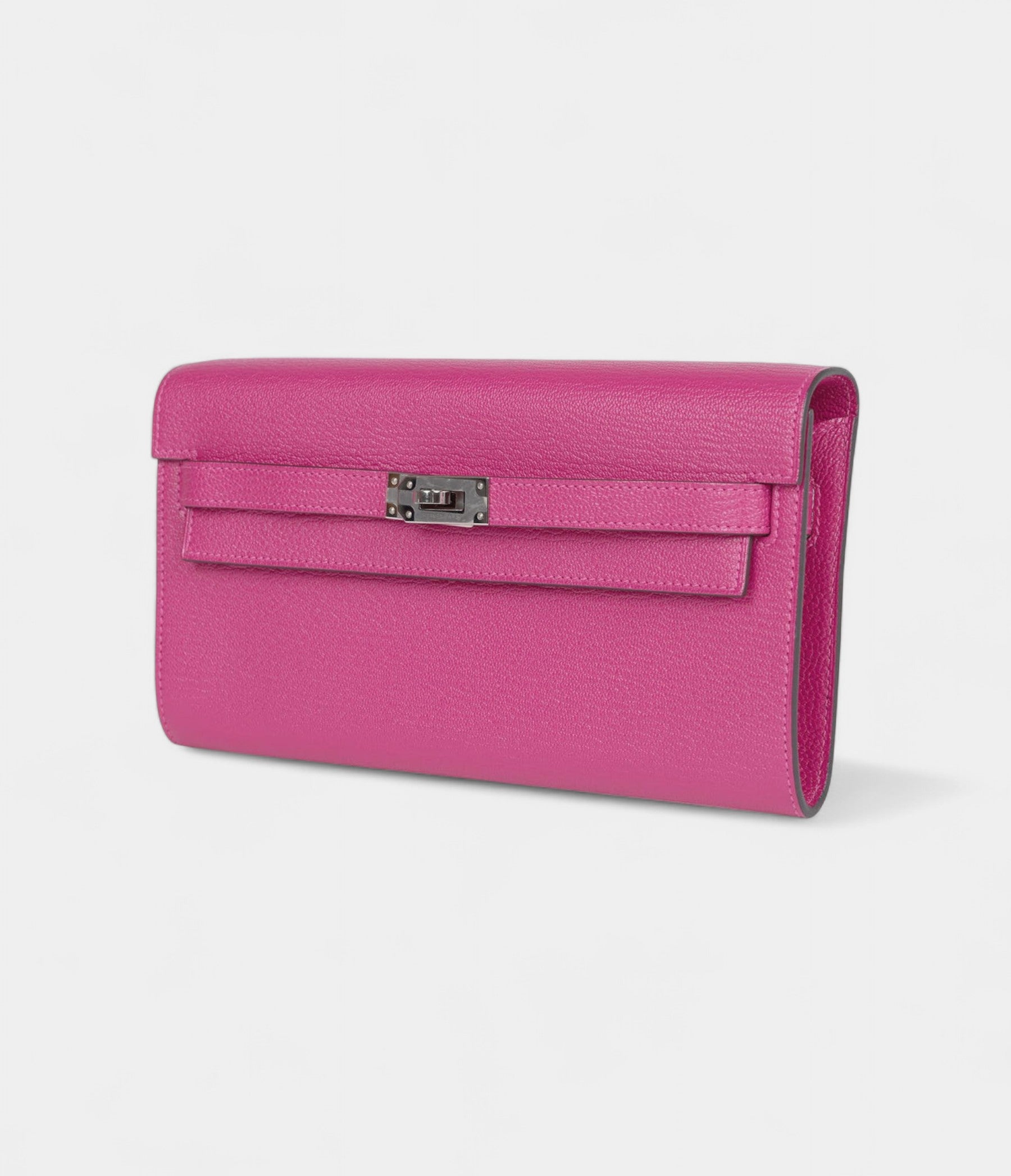 Hermès Kelly Wallet To Go Rose Purple Chevre Palladium Hardware