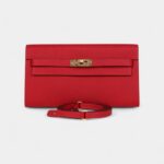 Hermès Kelly Wallet To Go Rouge De Coeur Epsom Gold Hardware
