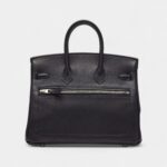 Hermes Limited Edition Black Veau Volupto Rock Birkin 25 Palladium Hardware