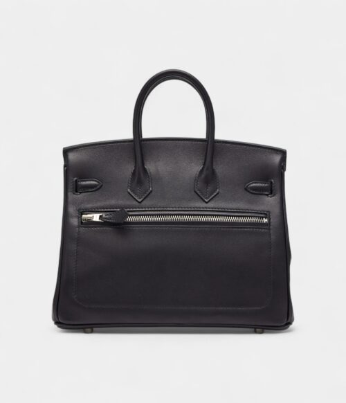 Hermes Limited Edition Black Veau Volupto Rock Birkin 25 Palladium Hardware