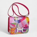 Hermès Limited Edition Mini Constance 18 Bag Marble Silk with Palladium Hardware