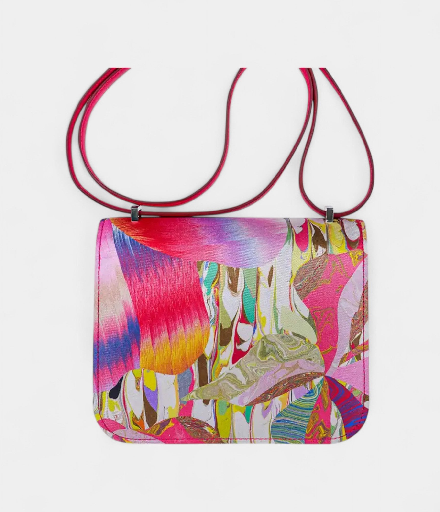 Hermès Limited Edition Mini Constance 18 Bag Marble Silk with Palladium Hardware