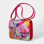 Hermès Limited Edition Mini Constance 18 Bag Marble Silk with Palladium Hardware