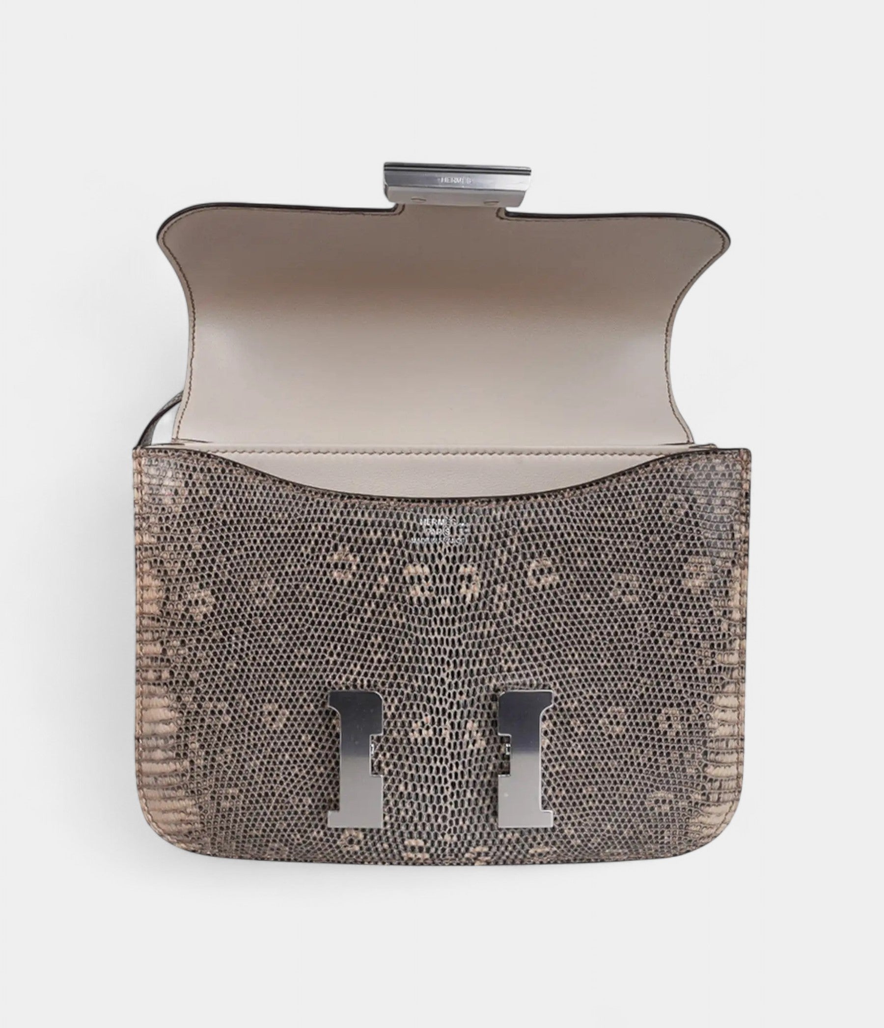 Hermes Limited Edition Mini Constance 18 Desert Lizard Palladium Hardware