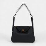 Hermès Lindy 26 Black Clemence Gold Hardware