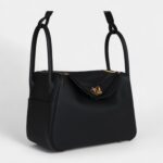 Hermès Lindy 26 Black Clemence Gold Hardware