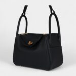 Hermès Lindy 26 Black Clemence Gold Hardware