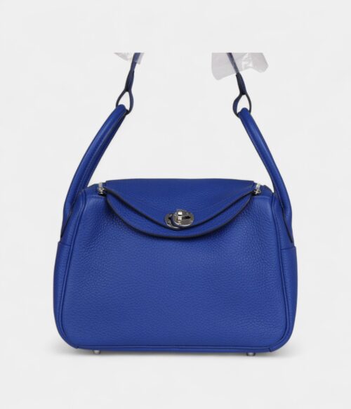 Hermès Lindy 26 Bleu Royal Clemence Palladium Hardware