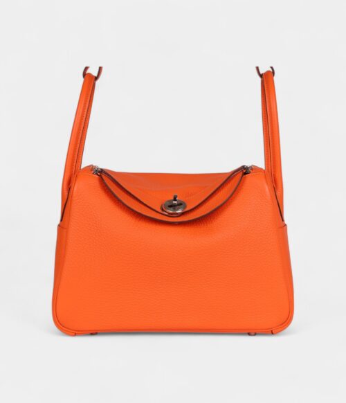 Hermès Lindy 26 Orange Minium Clemence Palladium Hardware