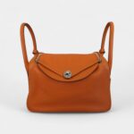 Hermes Lindy 30 Taurillon Clemence Shoulder Bag Orange