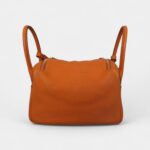 Hermes Lindy 30 Taurillon Clemence Shoulder Bag Orange