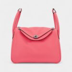 Hermes Lindy 30 shoulder bag in Rose Azalee Evercolor leather with Palladium hardware