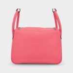 Hermes Lindy 30 shoulder bag in Rose Azalee Evercolor leather with Palladium hardware