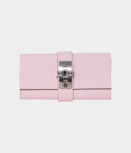 Hermès Médor Leather Pink Clutch Bag