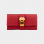 Hermès Médor Leather Red Clutch Bag