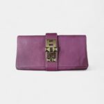Hermès Médor Purple Leather Clutch Bag