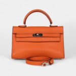 Hermès Micro Kelly 15 Orange Swift Palladium Hardware