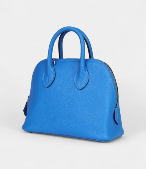Hermès Mini 1923 Bolide Bleu France Evercolor Palladium Hardware