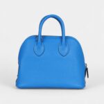 Hermès Mini 1923 Bolide Bleu France Evercolor Palladium Hardware