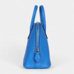 Hermès Mini 1923 Bolide Bleu France Evercolor Palladium Hardware