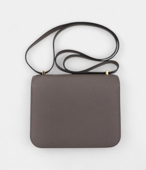 Hermes Mini Constance 18 Bag Etain Epsom Leather with Gold Hardware