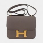 Hermes Mini Constance 18 Bag Etain Epsom Leather with Gold Hardware