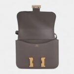 Hermes Mini Constance 18 Bag Etain Epsom Leather with Gold Hardware