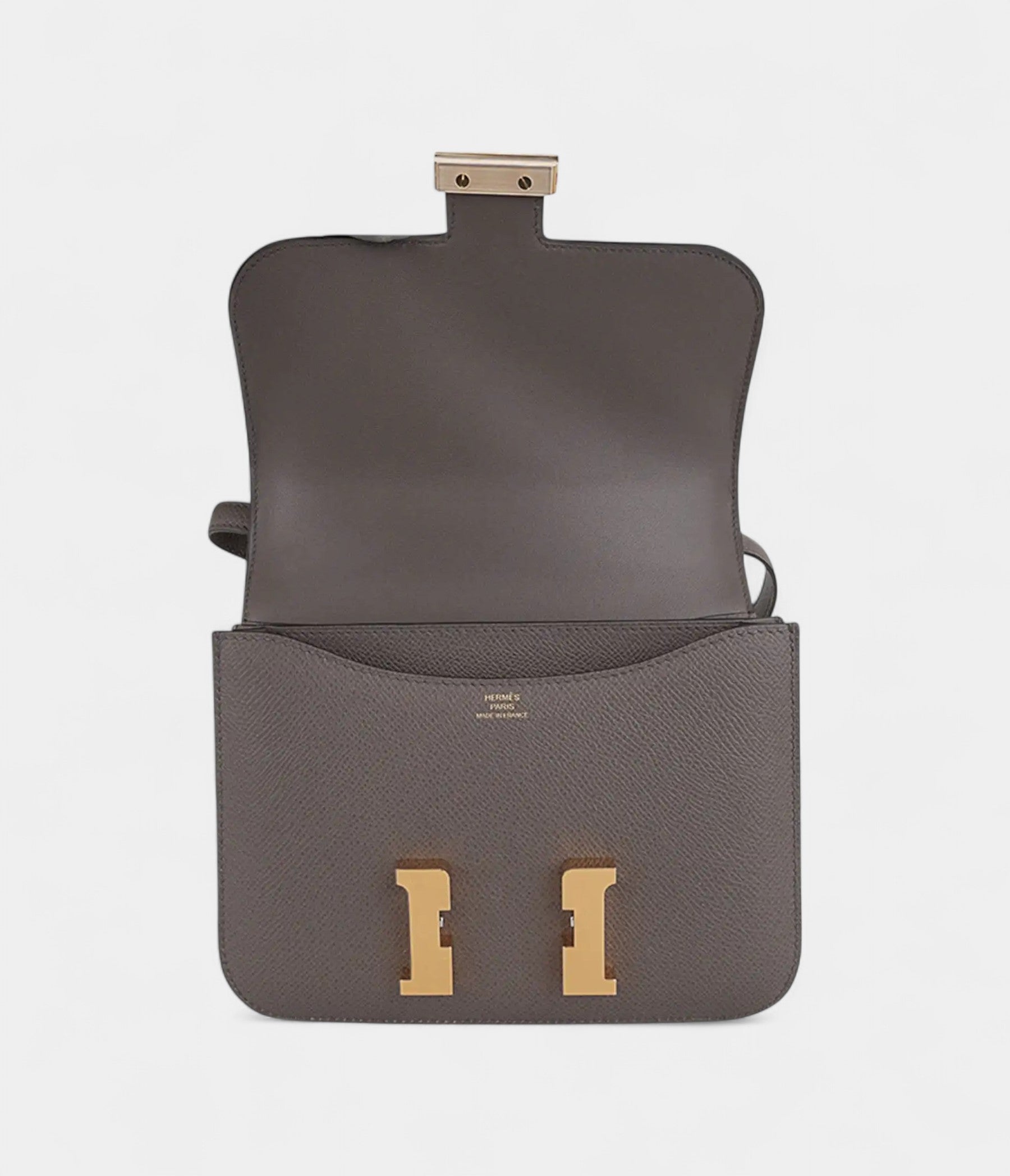 Hermes Mini Constance 18 Bag Etain Epsom Leather with Gold Hardware