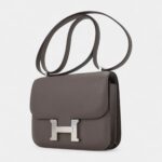 Hermes Mini Constance 18 Bag Etain Epsom Leather with Palladium Hardware