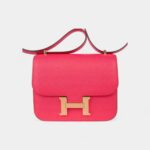 Hermes Mini Constance 18 Bag Rose Extreme Epsom Leather with Gold Hardware