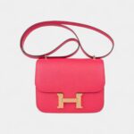 Hermes Mini Constance 18 Bag Rose Extreme Epsom Leather with Gold Hardware