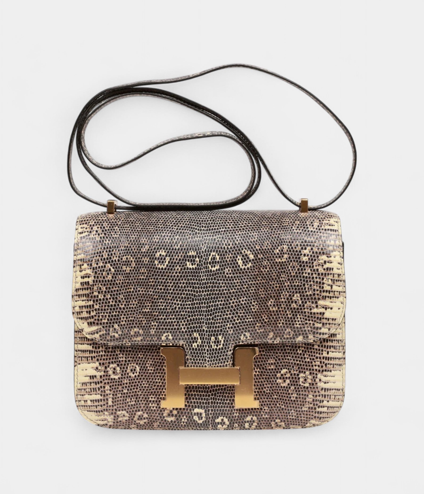 Hermès Mini Constance 18 Ombre Lizard Varanus Salvator Gold Hardware