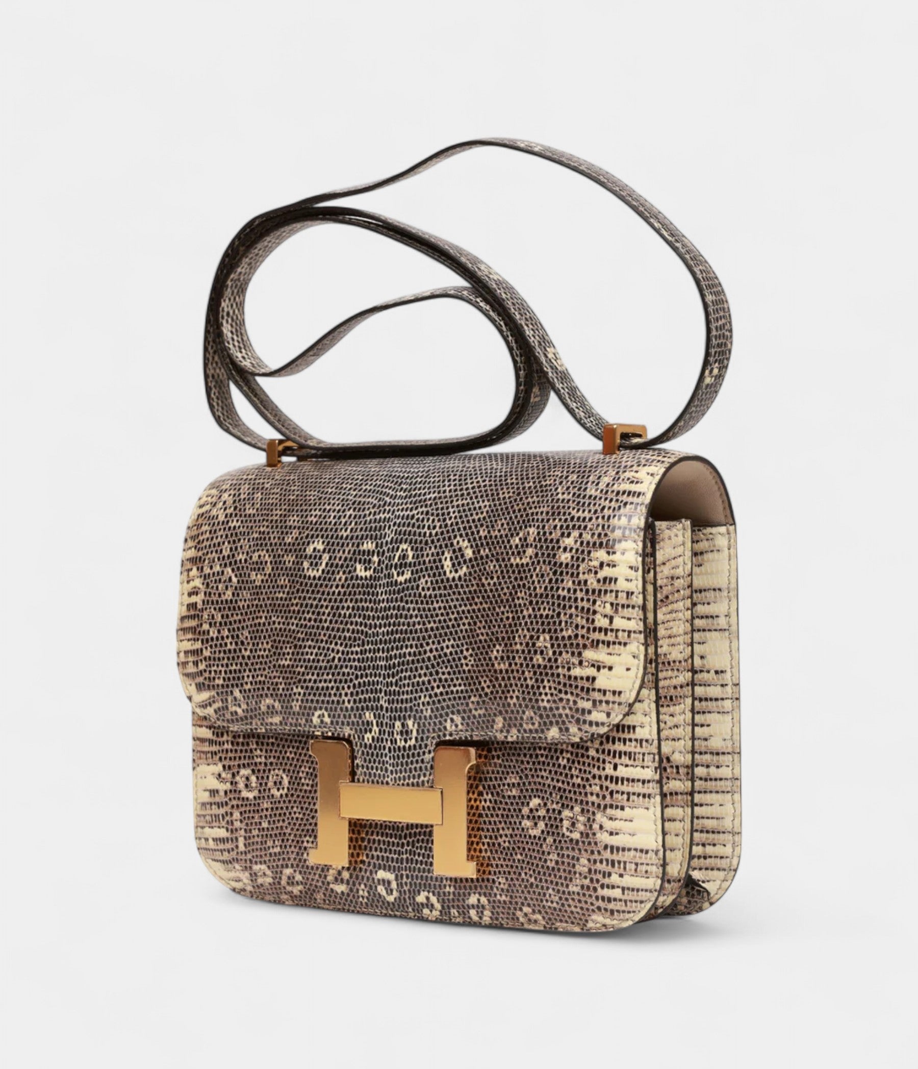 Hermès Mini Constance 18 Ombre Lizard Varanus Salvator Gold Hardware