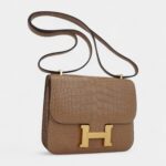Hermes Mini Constance Bag 18 Chai Matte Alligator with Gold Hardware