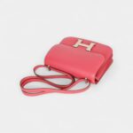 Hermes Mini III Constance 18 Bag Rose Lipstick Pink Veau Tadelakt Leather with Palladium Hardware