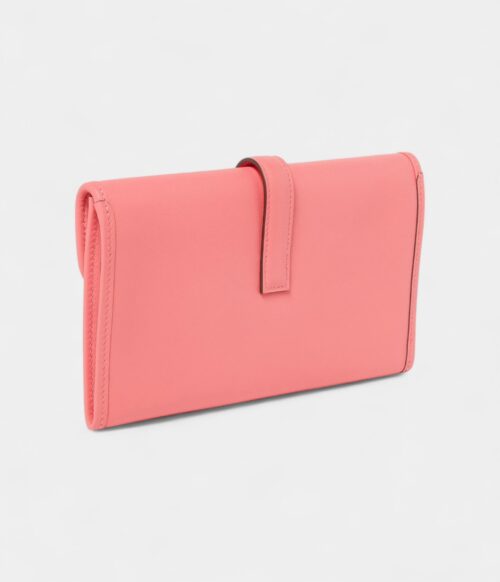 Hermès Mini Jige Clutch Rose Azalee in Evercolor Leather