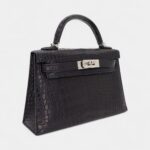 Hermès Mini Kelly II Black Matte Alligator Palladium Hardware