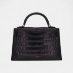 Hermès Mini Kelly II Black Matte Alligator Palladium Hardware