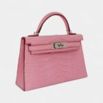 Hermès Mini Kelly II Bubblegum Matte Alligator Palladium Hardware