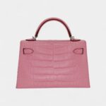 Hermès Mini Kelly II Bubblegum Matte Alligator Palladium Hardware