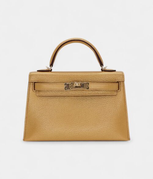 Hermès Mini Kelly II Doré Metallic Chèvre Chamkilight Permabrass Hardware