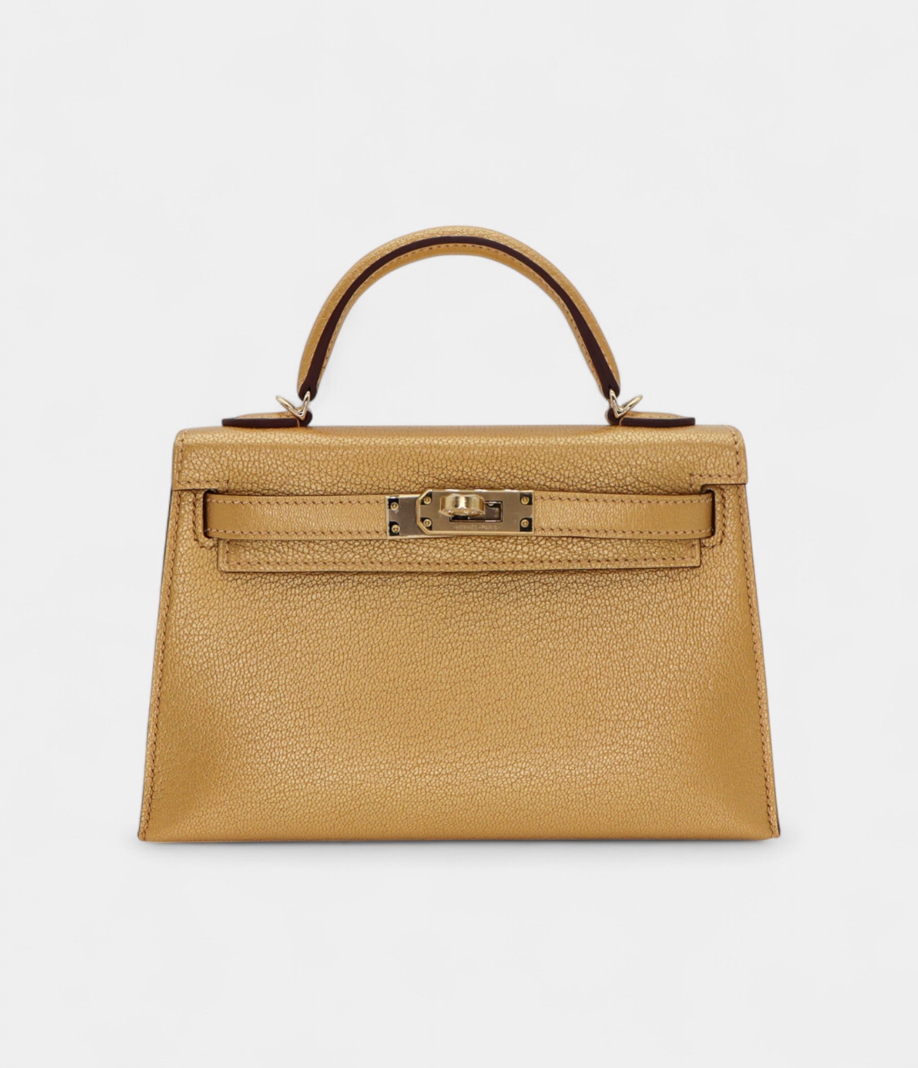 Hermès Mini Kelly II Doré Metallic Chèvre Chamkilight Permabrass Hardware