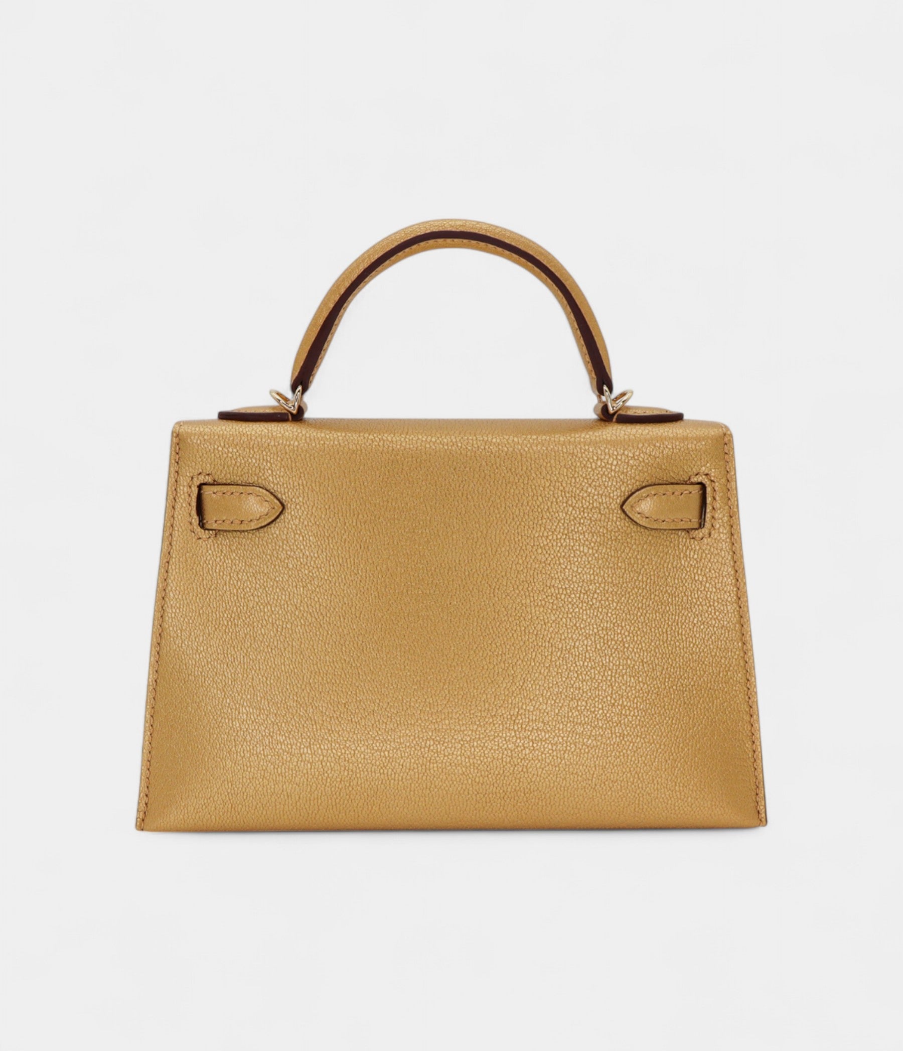 HermesMiniKellyIIDoreMetallicChevreChamkilightPermabrassHardware_3.jpg Hermès Mini Kelly II Doré Metallic Chèvre Chamkilight Permabrass Hardware