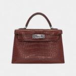 Hermès Mini Kelly II Havane Matte Alligator Palladium Hardware